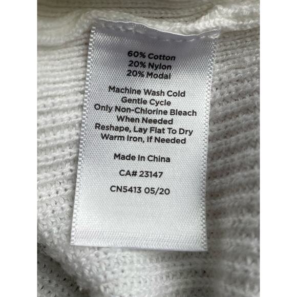 T by Talbots Funnel Neck Sweater Sz S Cream Pullover Casual Minimalist Neutral - Picture 5 of 8